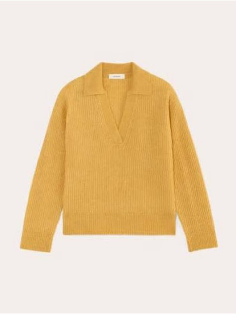 Everlane Marigold Ribbed Alpaca V‑Neck Polo Sweater - Women
